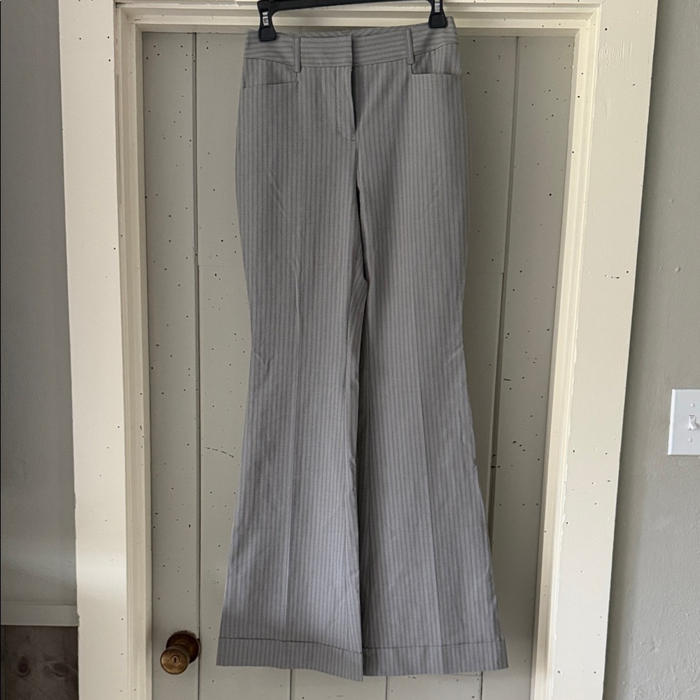 Express Women's Gray Wide Leg Pinstripe Pants